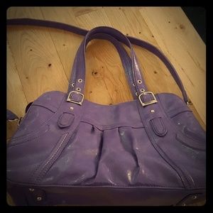 Purple and leopard purse